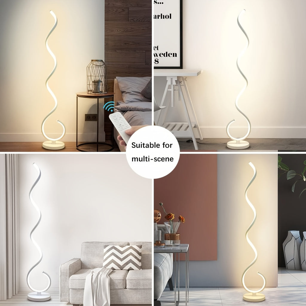 Modern Floor Lamp for Living Room, Bright Dimmable LED Standing Lamp with Remote Control & Foot Switch