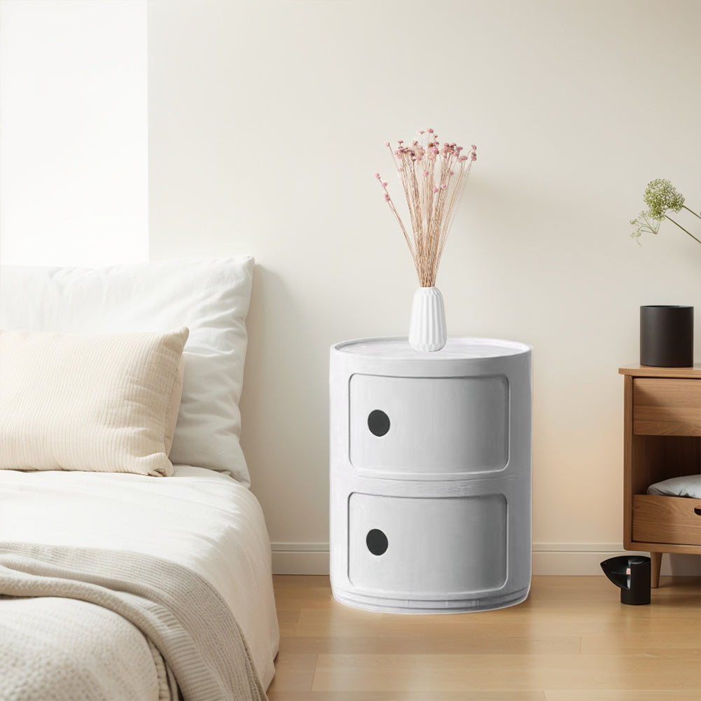 1pc Modern Multifunctional 2\u002F3 Drawer Nightstand - Waterproof Plastic Storage Cabinet for Bedroom