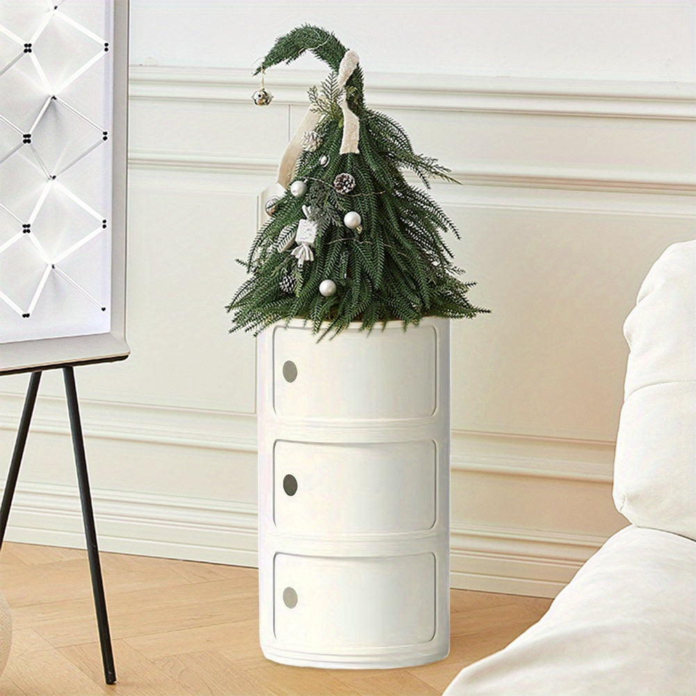 1pc Modern Multifunctional 2\u002F3 Drawer Nightstand - Waterproof Plastic Storage Cabinet for Bedroom