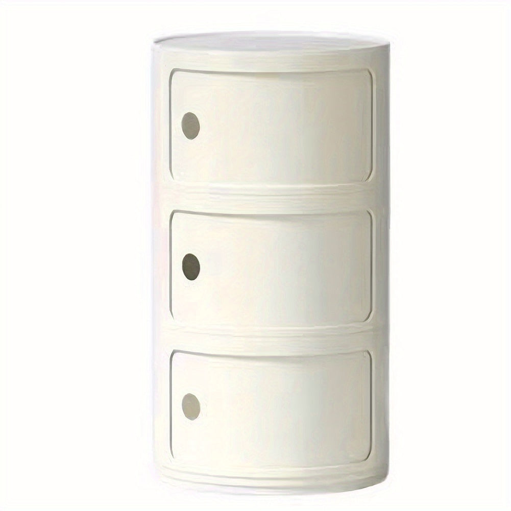 1pc Modern Multifunctional 2\u002F3 Drawer Nightstand - Waterproof Plastic Storage Cabinet for Bedroom