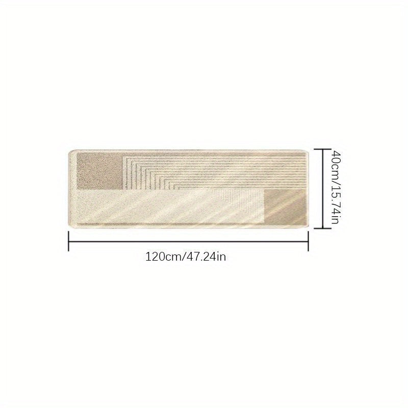 Soft Area Mat 100% Polyester Plush Soft Japanese-Inspired Cream Striped Area Mat