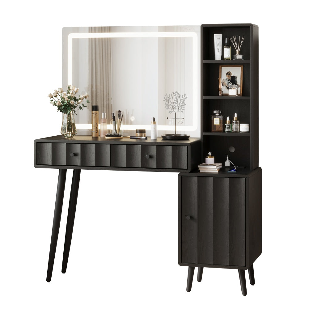 Elegant Wave Fluted Vanity Desk Dressing Table - 44\