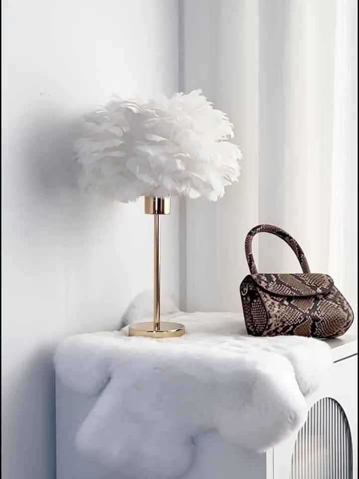 11.8*15.9 Inch Feather Lamp, USB Powered Lamps, Durable Metal Body, 3-Color Dimmable LED Light Strip