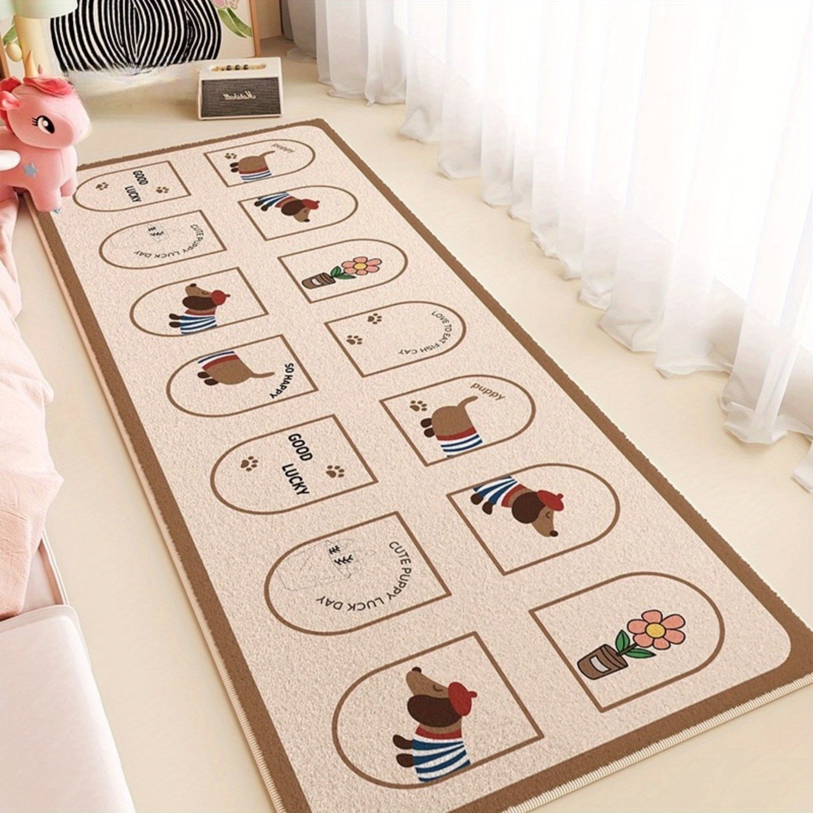 1pc of long Mat, room bedside Mat, bedroom Mat, room floor mat, non slip foot mat in front of the bed, indoor decorative Mat