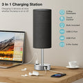 1\u002F2pcs Modern Bedside Table Lamp with Touch Control, 3-Way Dimmable, USB-C Charging Ports & AC Outlet