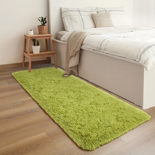 1pc Plush Area Mat - Fluffy Shaggy Soft Lightweight Durable 100% Polyester Mat for Bedroom, Living Room