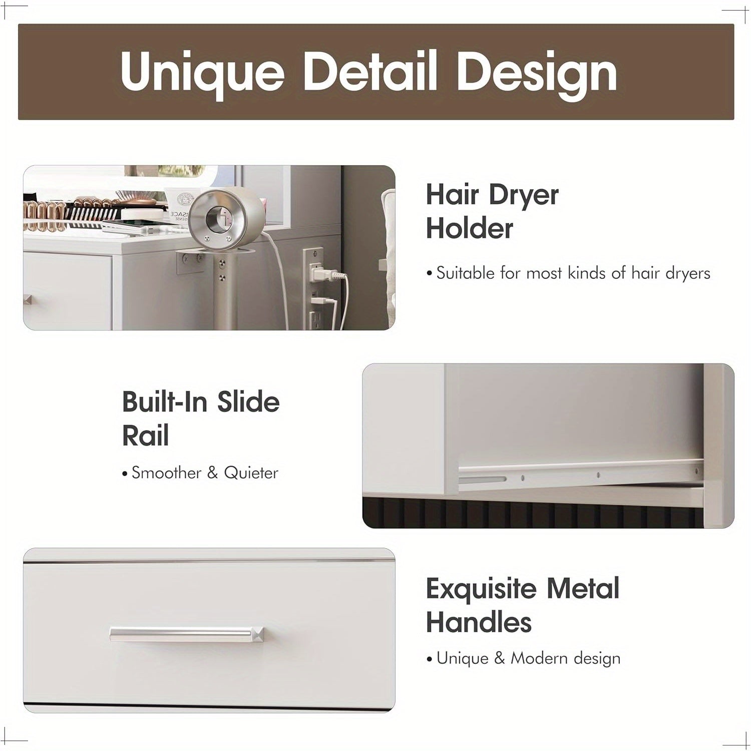 Vanity Desk with Mirror and Lights, Small Vanity Table for Bedroom with Lots Storage, Cute Vanity Makeup Table, 3 Lighting Modes