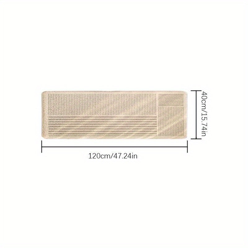 Soft Area Mat 100% Polyester Plush Soft Japanese-Inspired Cream Striped Area Mat