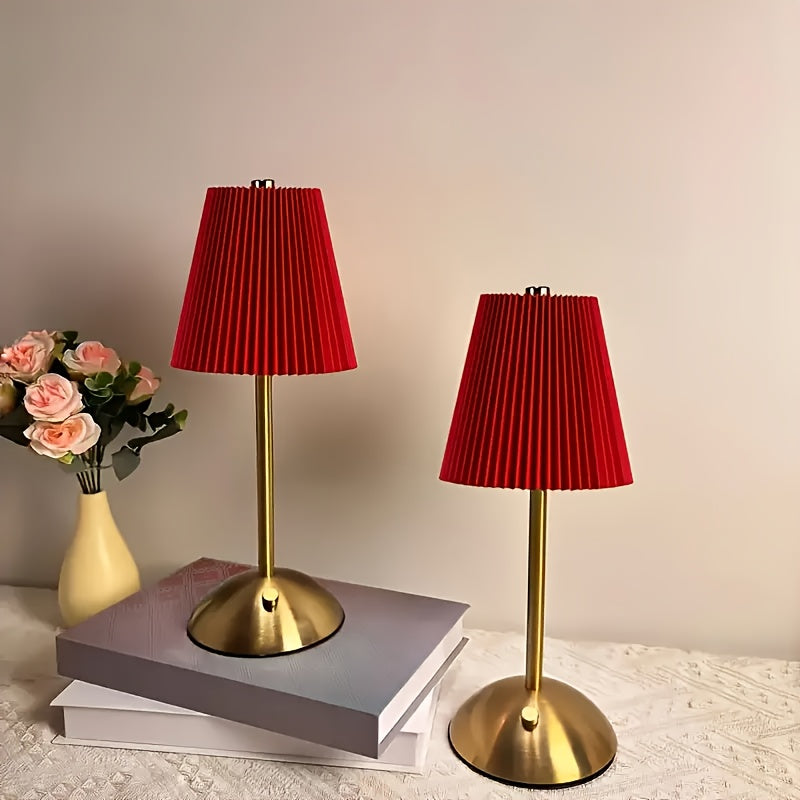 1pc\u002F2pcs LED Office Desk Lamp, Touch Control, 3 Color, USB Charging, 1600mAh Battery, Metal Base