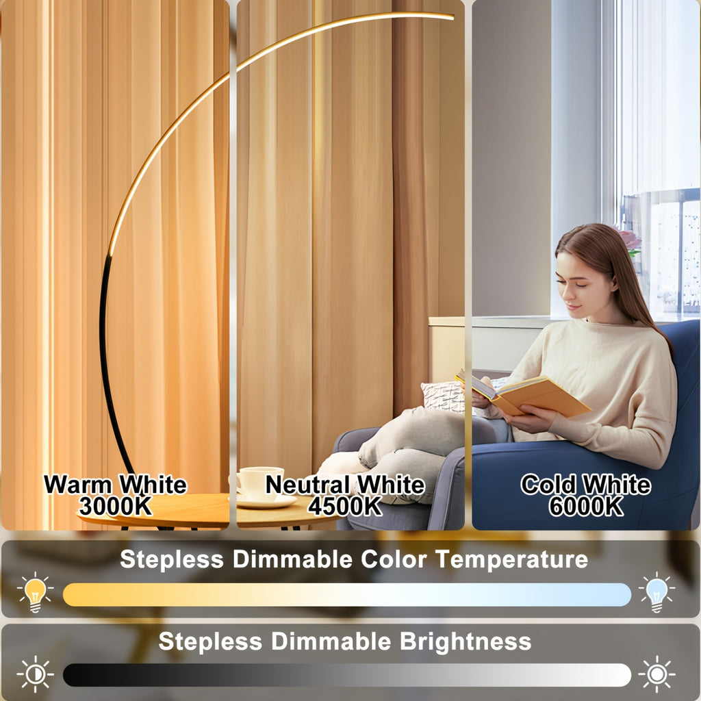 65 Inch Arched Floor Lamp With Remote