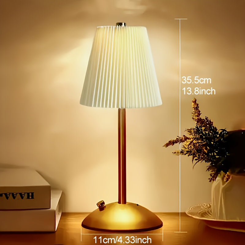 1pc\u002F2pcs LED Office Desk Lamp, Touch Control, 3 Color, USB Charging, 1600mAh Battery, Metal Base