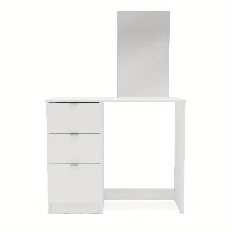 Polifurniture New Minas Modern Makeup Vanity Table White Finish