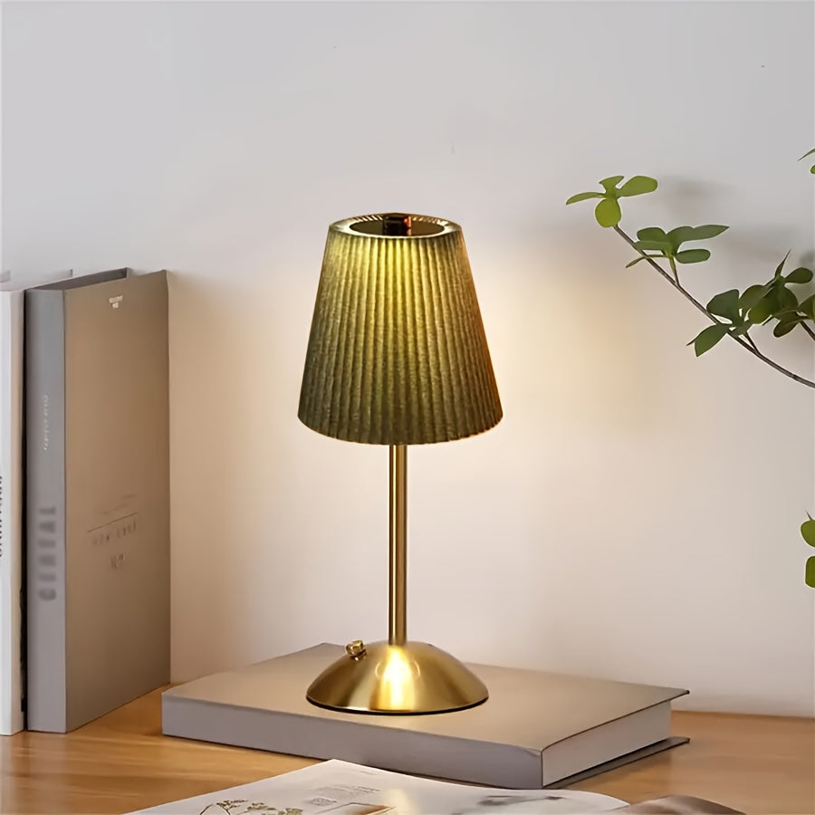 2pcs Cordless Table Lamps-Rechargeable 6 Style Vintage LED Desk Lamp With USB Port, 2200 MAh Battery