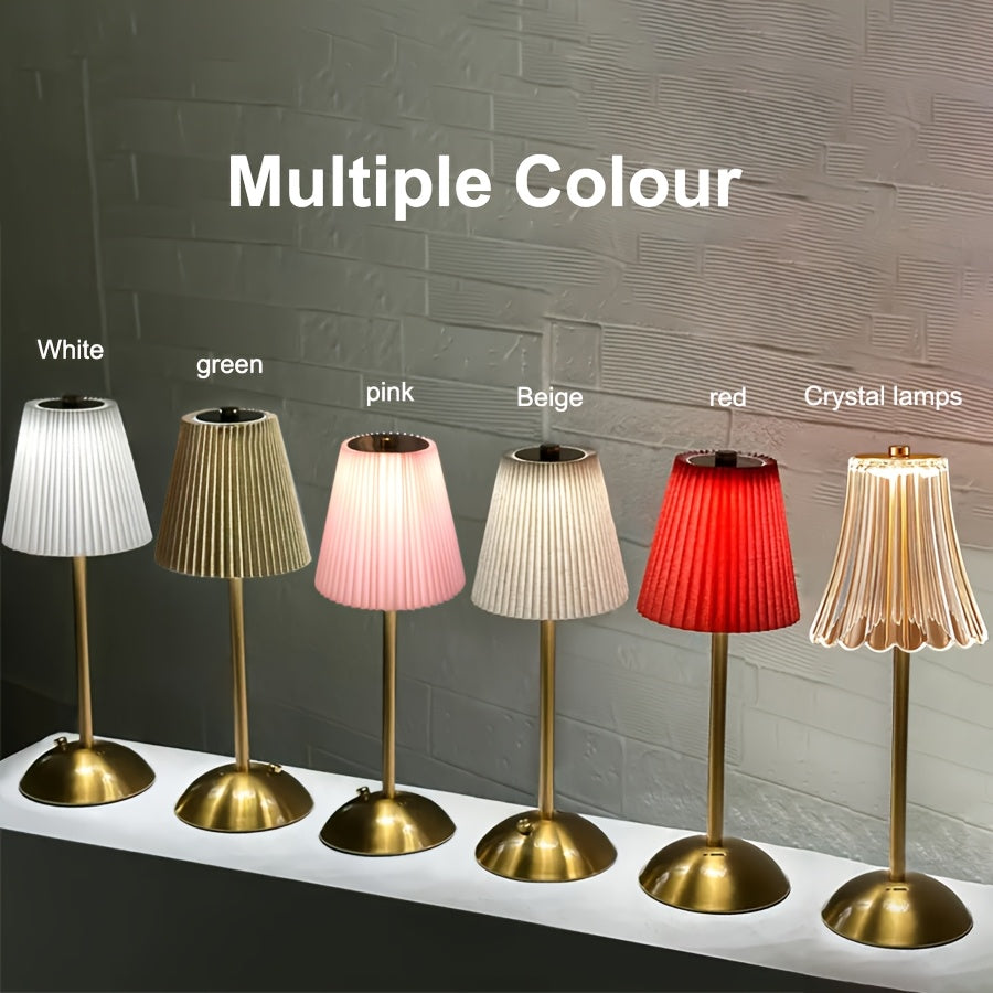 1pc\u002F2pcs LED Office Desk Lamp, Touch Control, 3 Color, USB Charging, 1600mAh Battery, Metal Base