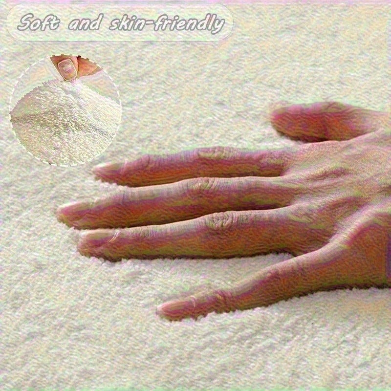 1pc Extra Long Soft Plush Mat - Pastel Pink Floor Mat with Bow Accent, Large Irregular Shape Bedside Mat for Bedroom, Living Room