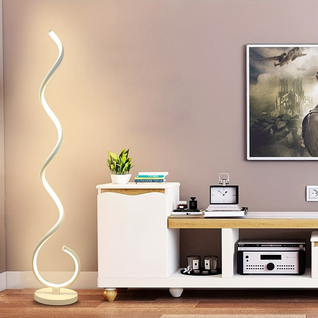 Modern Floor Lamp for Living Room, Bright Dimmable LED Standing Lamp with Remote Control & Foot Switch