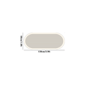 1pc 10mm Thick High-Quality Imitation Cashmere Oval Runner Mat - Cream Beige Modern Simple Line Printing