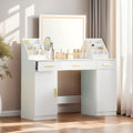 47.2''Large Vanity With Folding Up Makeup Mirror, Makeup Vanity With 2 Makeup Organizers