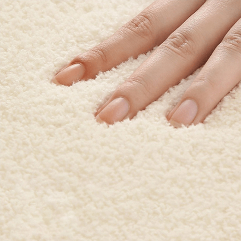 Soft Area Mat 100% Polyester Plush Soft Japanese-Inspired Cream Striped Area Mat