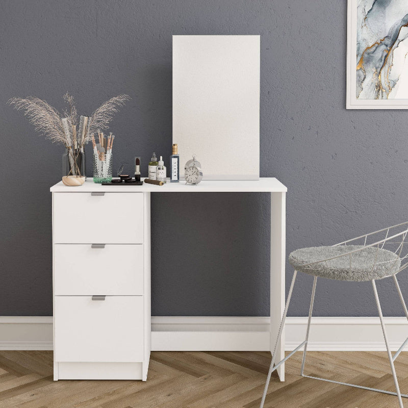 Polifurniture New Minas Modern Makeup Vanity Table White Finish