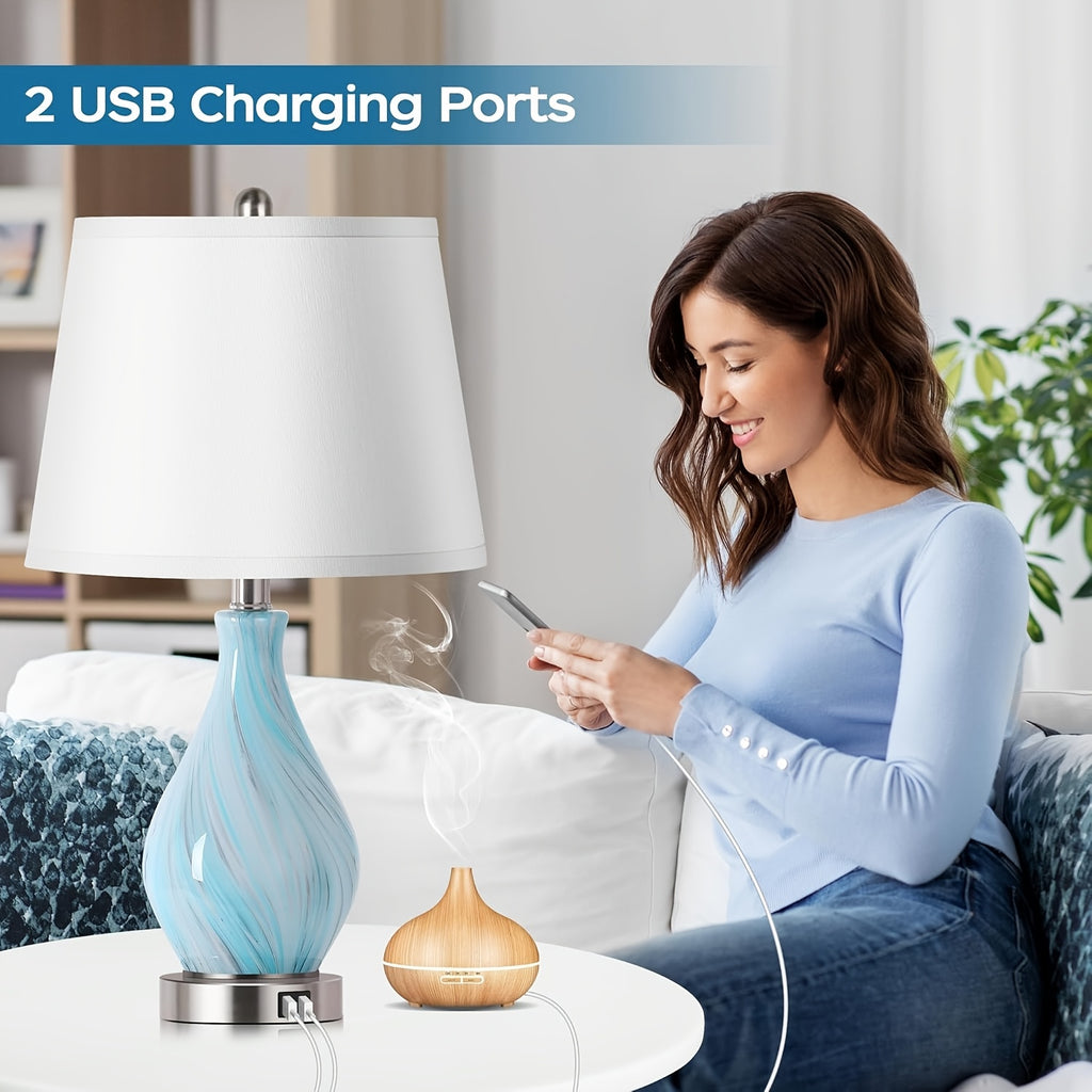 Modern Accent Table Lamp Set Of 2 Touch Control, 22\