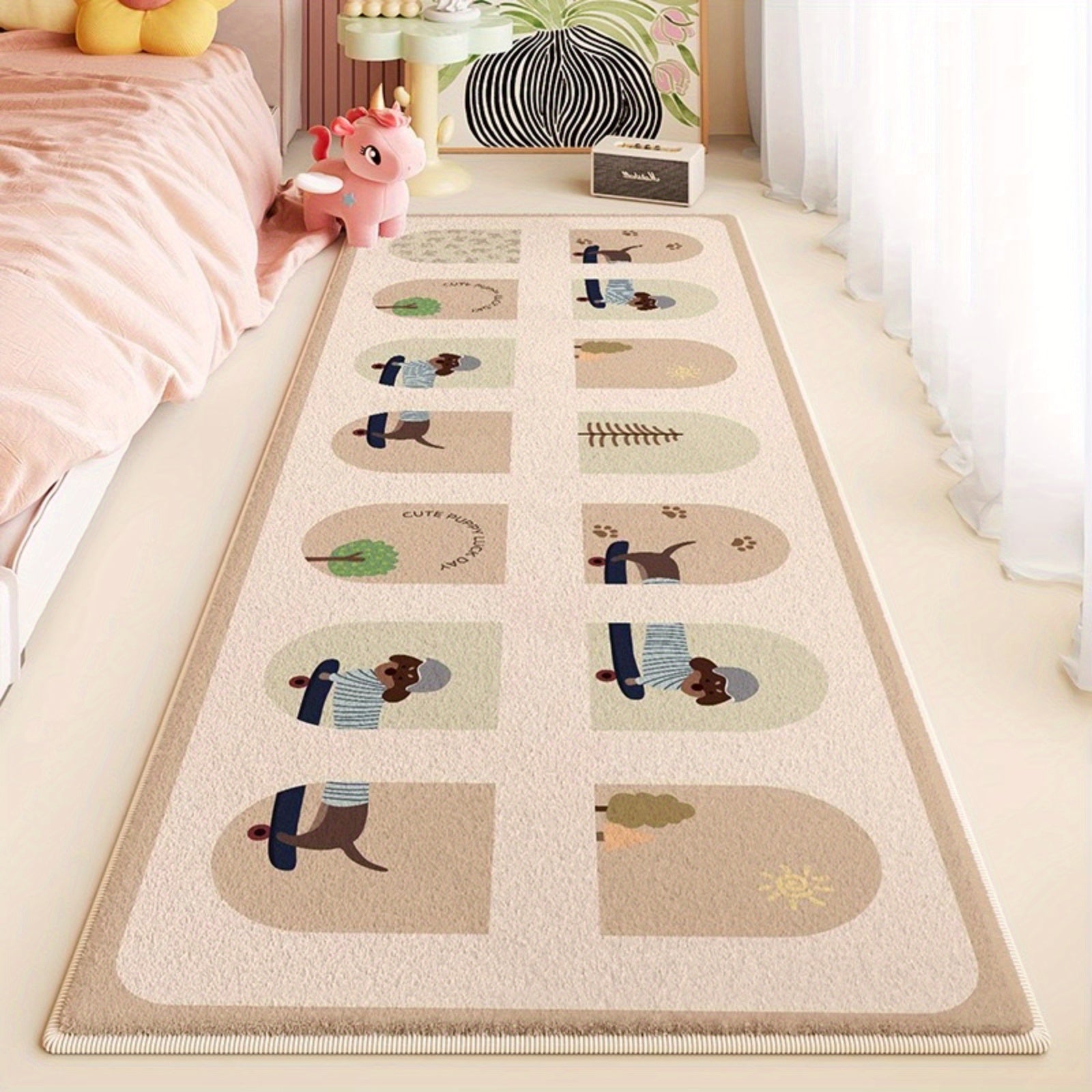 1pc of long Mat, room bedside Mat, bedroom Mat, room floor mat, non slip foot mat in front of the bed, indoor decorative Mat