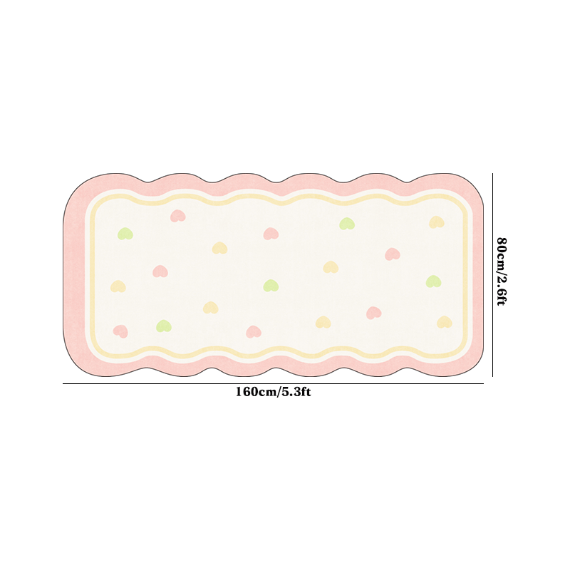 1pc Plush Soft Pink Floral Area Mat - 10mm Thick, Non-Slip, Irregular Shape, Modern Simple Design for Bedroom