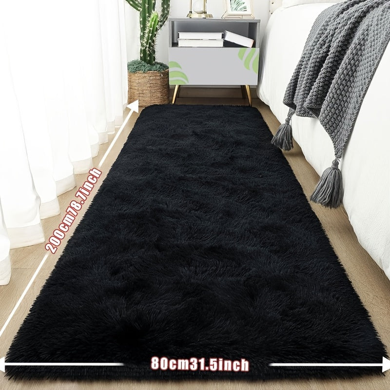 1pc Tie-Dye Plush Soft Interior Fluffy Mat, Modern Luxury Plush Mat, Absorbent, Non-Slip &, Suitable for Living Room and Bedroom Areas