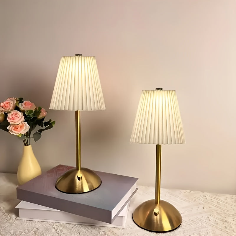 1pc\u002F2pcs LED Office Desk Lamp, Touch Control, 3 Color, USB Charging, 1600mAh Battery, Metal Base