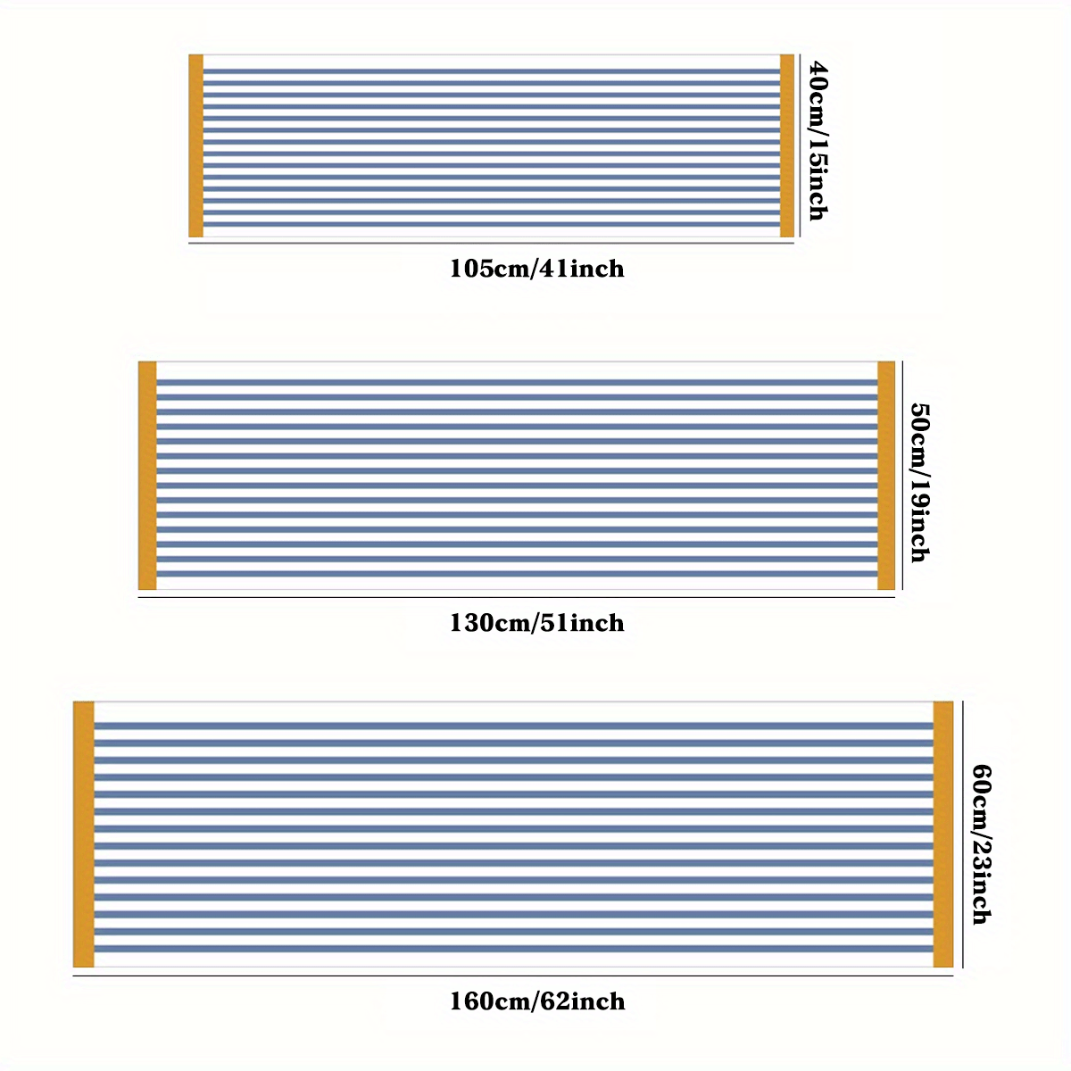 Plush Mat Soft Plush 10mm Thick Imitation Cashmere Mat | Blue & Yellow Striped Modern Long Strip Mat for Bedroom