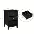Bonnlo Modern Minimalist Nightstand - No Assembly Required Bedside Table with 3 Smooth-Gliding Drawers & Metal Knobs