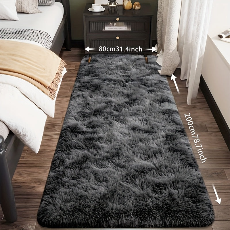1pc Tie-Dye Plush Soft Interior Fluffy Mat, Modern Luxury Plush Mat, Absorbent, Non-Slip &, Suitable for Living Room and Bedroom Areas