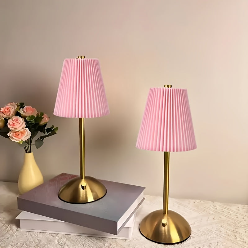 1pc\u002F2pcs LED Office Desk Lamp, Touch Control, 3 Color, USB Charging, 1600mAh Battery, Metal Base