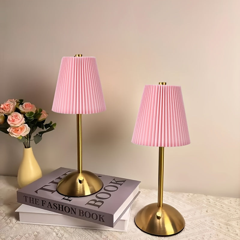 2pcs Cordless Table Lamps-Rechargeable 6 Style Vintage LED Desk Lamp With USB Port, 2200 MAh Battery