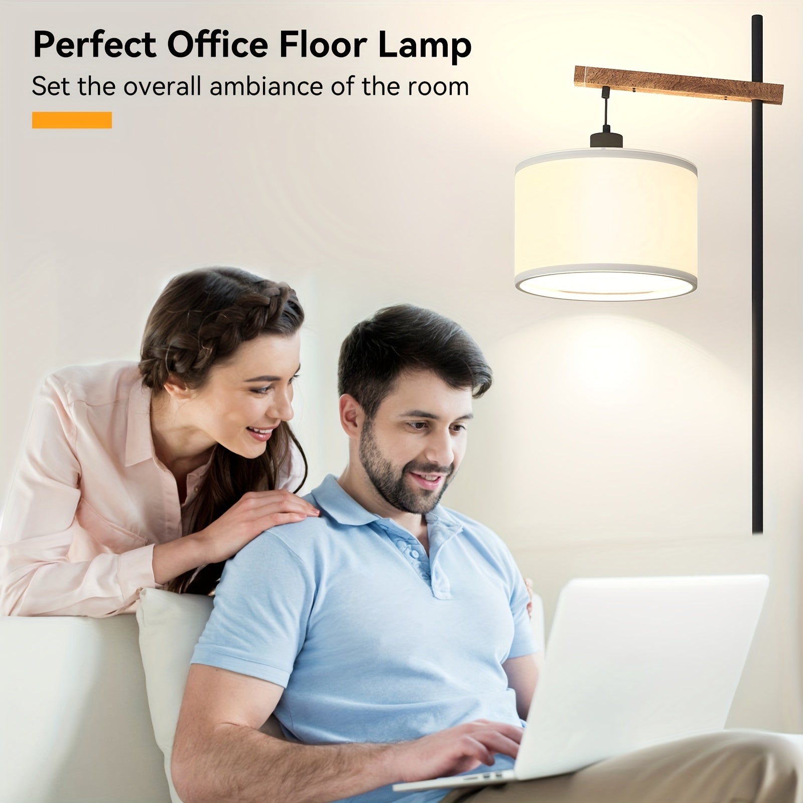 Modern Industrial Floor Lamp With Foot Wwitch - Polished Metal, Includes Beige Shade For Living Room