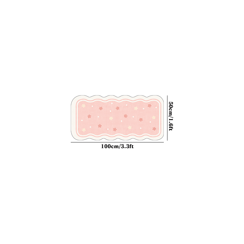 1pc Plush Soft Pink Floral Area Mat - 10mm Thick, Non-Slip, Irregular Shape, Modern Simple Design for Bedroom