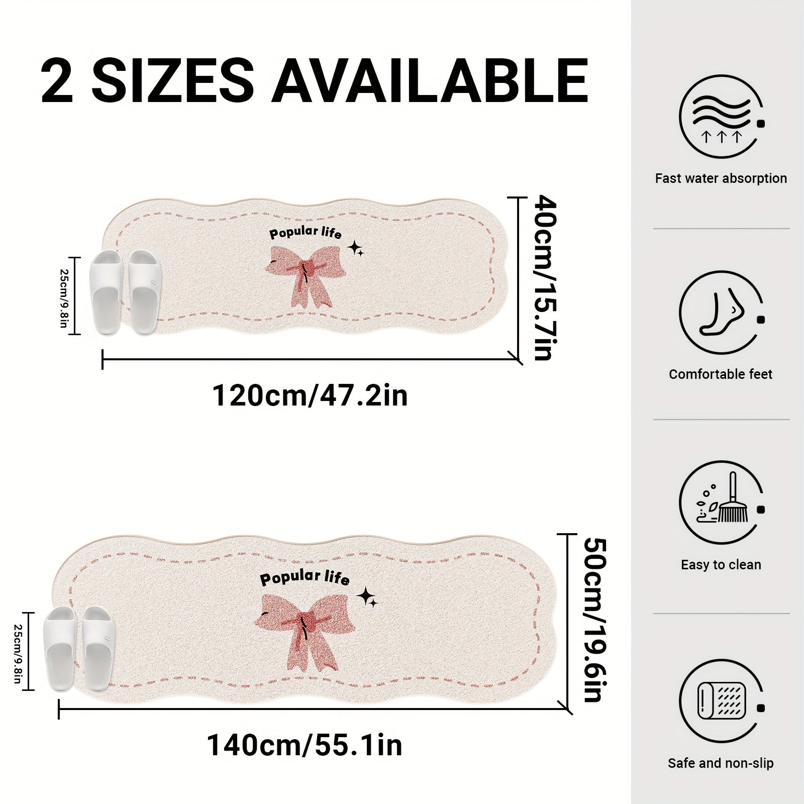 -1 Soft, Non-Slip Area Mat with \