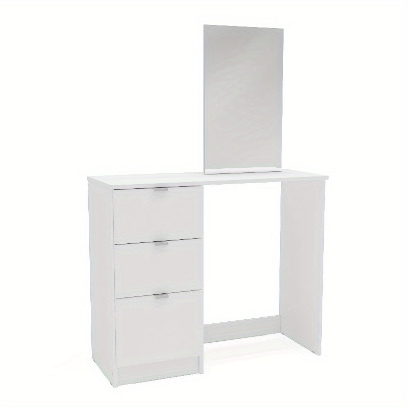 Polifurniture New Minas Modern Makeup Vanity Table White Finish